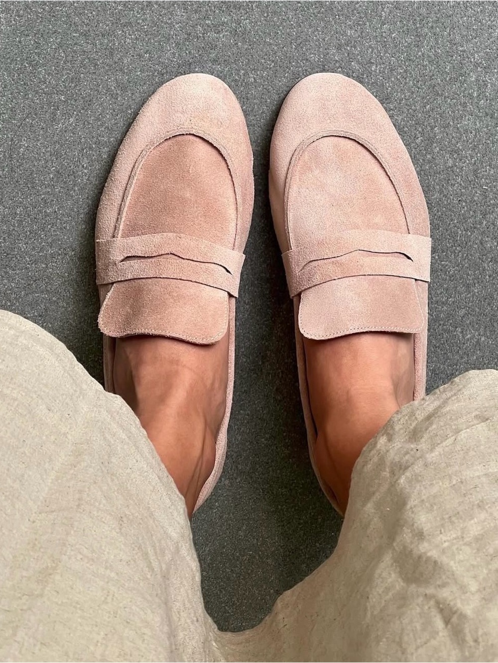 Clarks Pink Suede Penny Loafers Comfort Flats